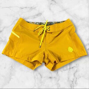 Stio CFS Board Short Womens Size 4 Yellow Swim UPF Quick Dry Stretch